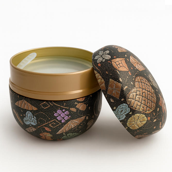 Boite japonaise noire mat à motifs