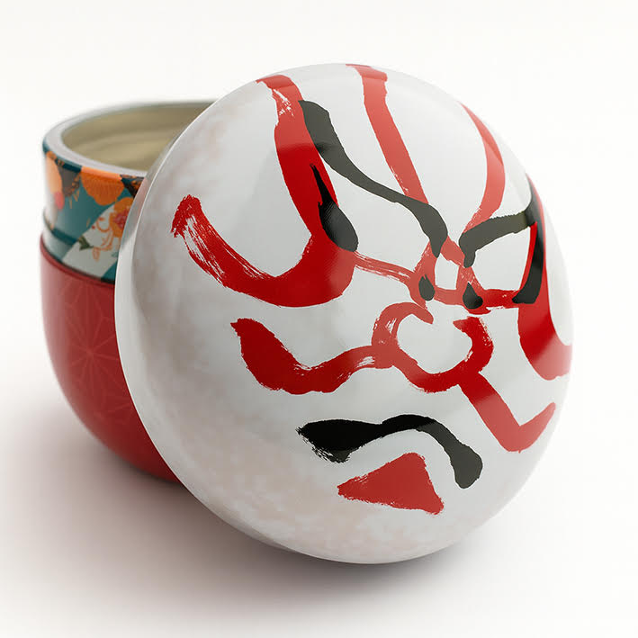 Boite japonaise visage rouge