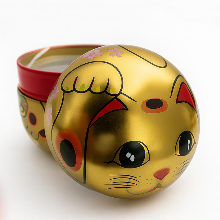 Boite japonaise chat porte bonheur dorée