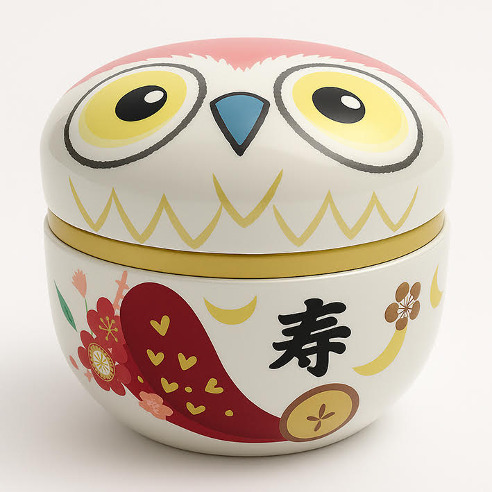 Boite japonaise chouette rose