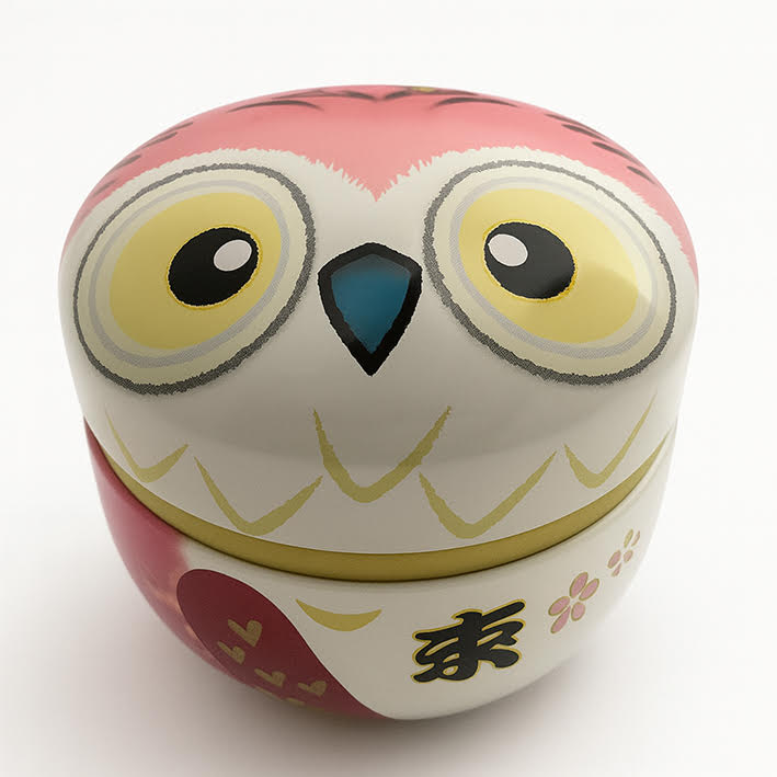 Boite japonaise chouette rose
