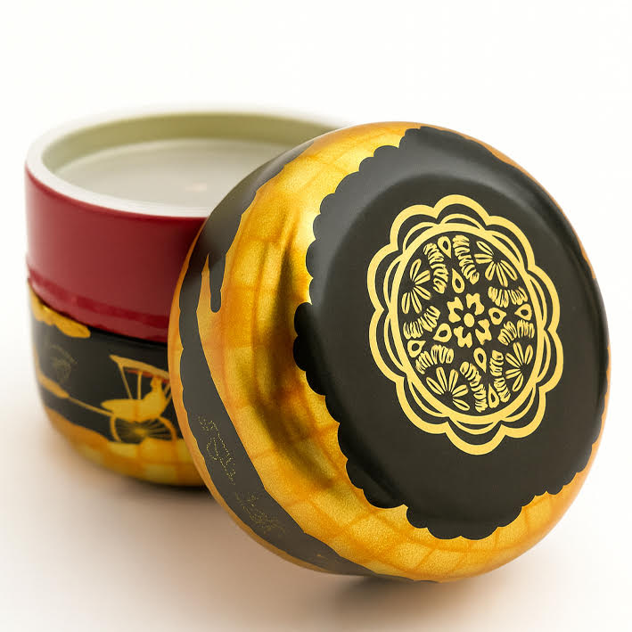 Boîtes à thé japonaise noire et dorée