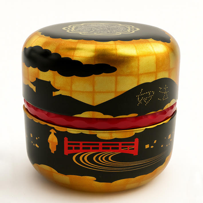 Boîtes à thé japonaise noire et dorée