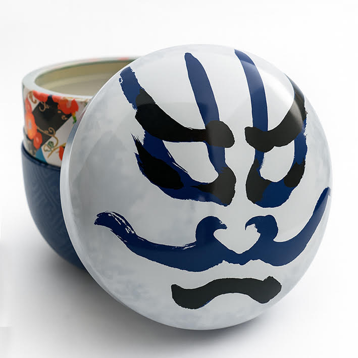 Boite japonaise visage bleu